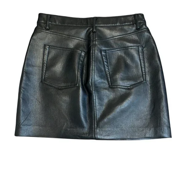 Aritzia Wilfred Dakota Black Vegan Leather Mini Skirt Size 4 - Picture 4 of 8